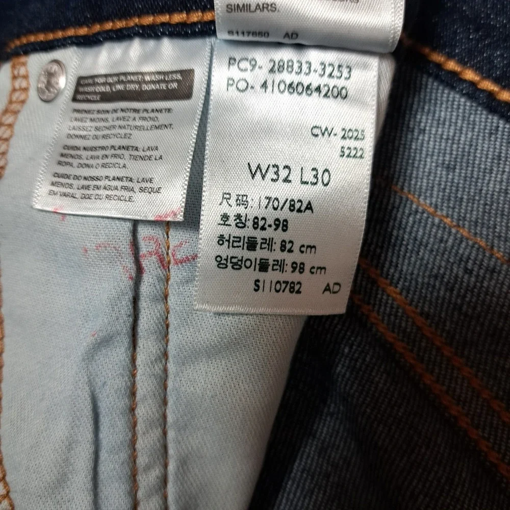 Levi's 512 Men's Slim Taper Fit Stretch Denim Dark Blue Jeans Size 32x30